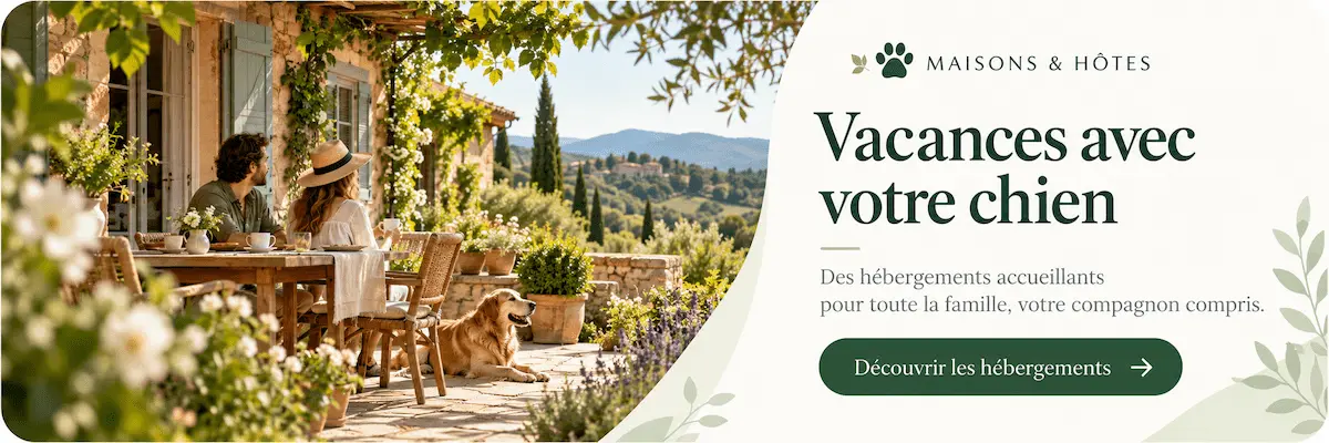 Vacances avec votre chien : hébergements adaptés, jardins clos, balades à proximité et accueil chaleureux